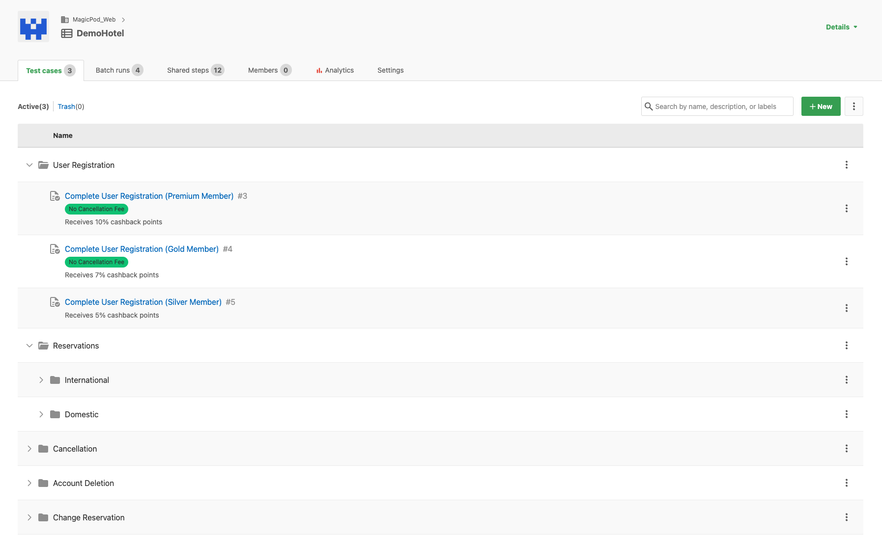 Test Case Folder Management
